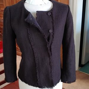 Black Ann Taylor Woven Size 6 Blazer
